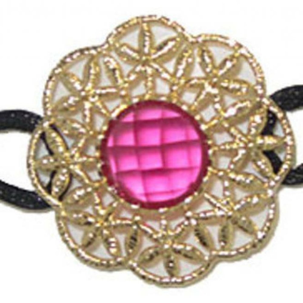 Ruby Colored CZ Stone Bracelet set in brushed gold